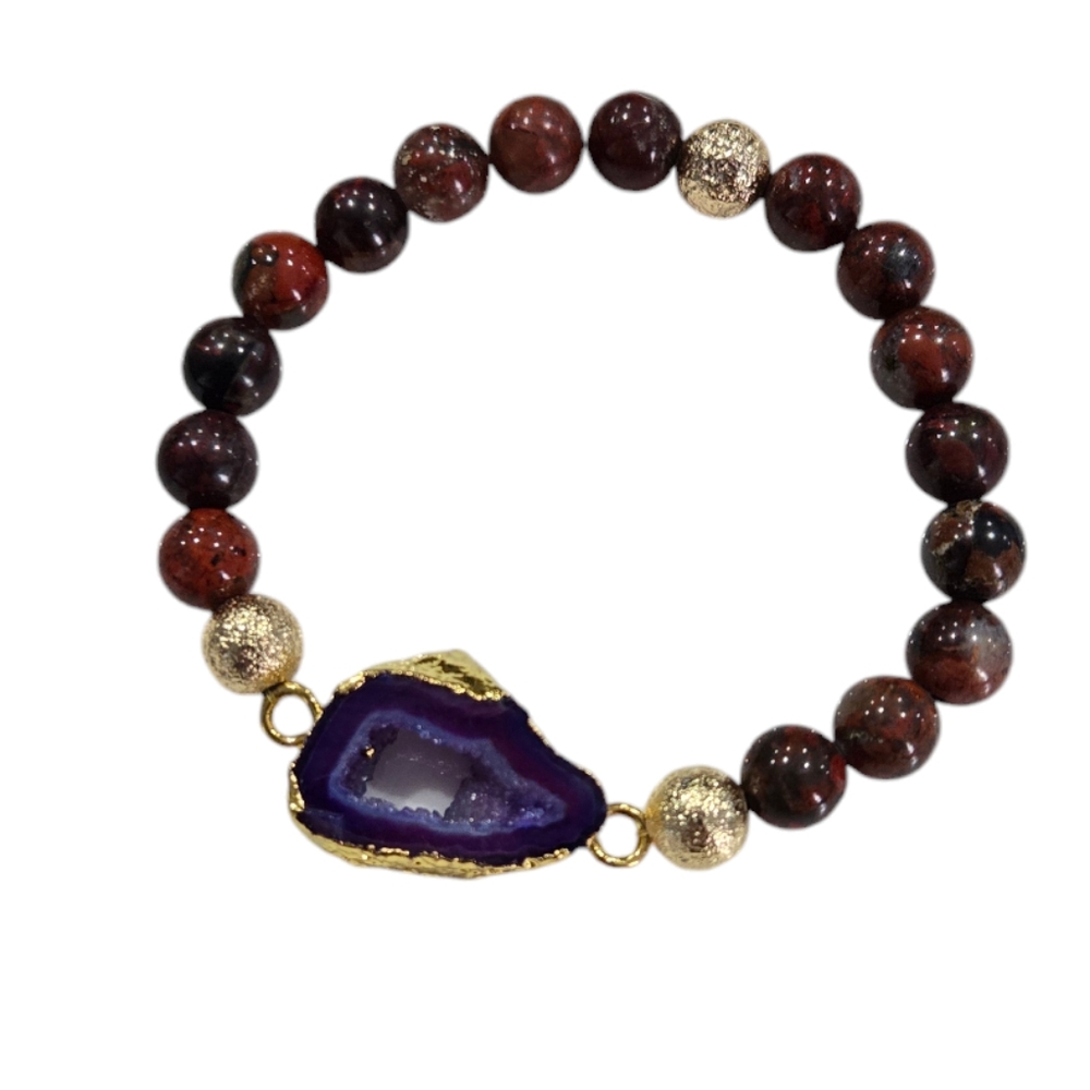 NWOT Genuine druzy geode beaded bracelet